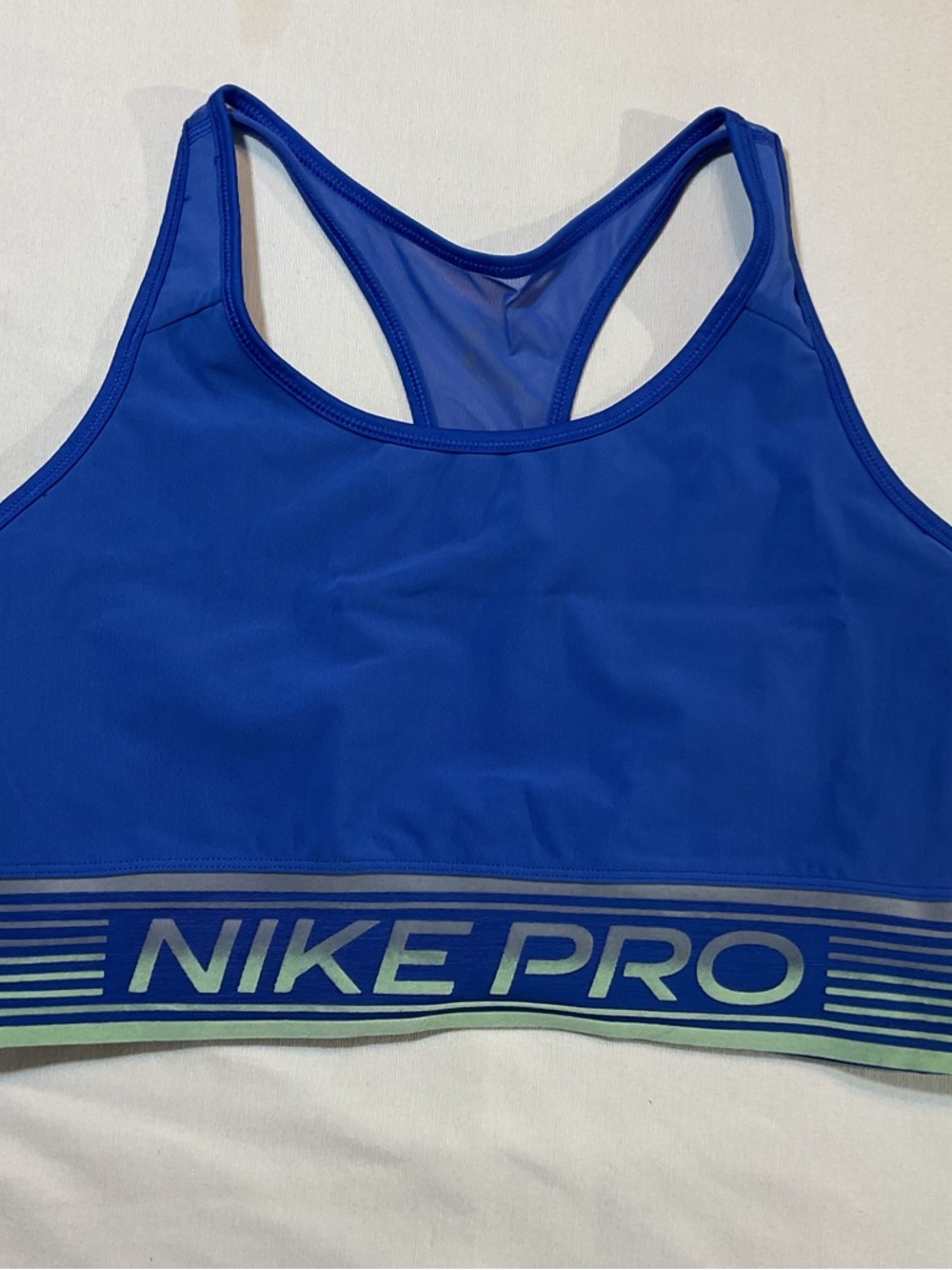 Nike Pro Swoosh Dri-Fit Sports Bra Navy/Teal Size XL Workout Running